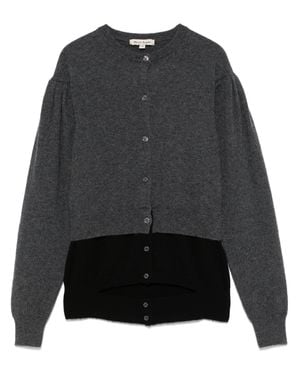 MERYLL ROGGE Cashmere Puff Sleeve Cardigan - Black