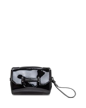 DSquared² Sleek Logo Metal Clutch Bag - Black