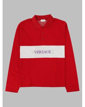 Versace Classic Polo Shirt With Medusa Detail - Red
