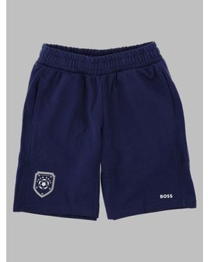 BOSS Boys Cotton-Blend Shorts - Blue