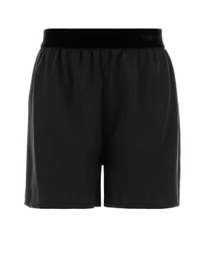 Tom Ford Silk Satin Pajama Shorts - Black