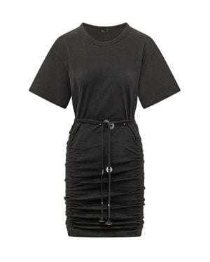 Pinko Stylish Suit With Cut Sleeves And Textured Details - Black