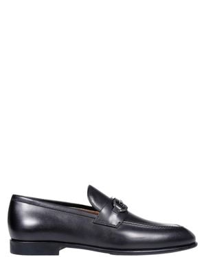 Ferragamo 100% Calf Leather Flat Shoes For - Black