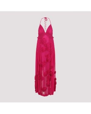 Dries Van Noten Fuchsia Drina Viscose Midi Dress - Pink