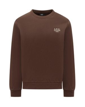 A.P.C. Organic Cotton Logo Sweatshirt - Brown
