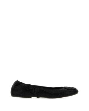 Tory Burch Riva Crystal Ballerina Flats - Black