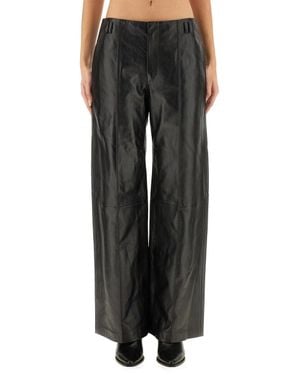 Isabel Marant Leather "Ciarra" Pants - Black