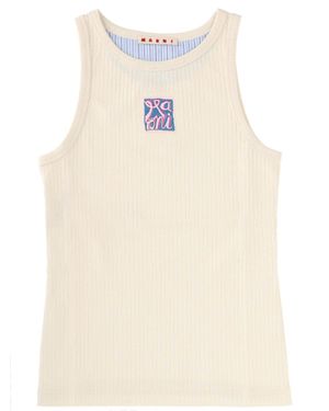 Marni Tank Top With Logo - Natural
