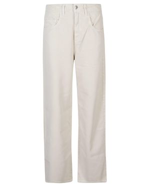 ICON DENIM Wide Leg High-Waisted Denim Pants - White