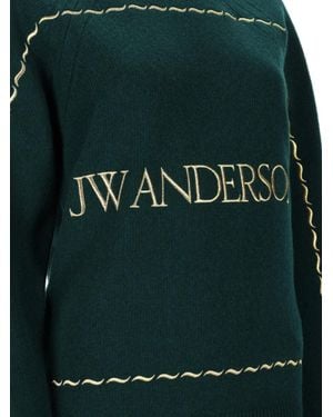 JW Anderson Embroidered Wool Sweater - Green