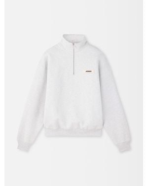 Jacquemus Textured Grosgrain Knit Crewneck Sweater - White