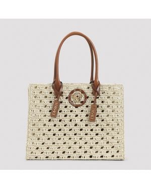 Versace Raffia Tote Handbag - Metallic