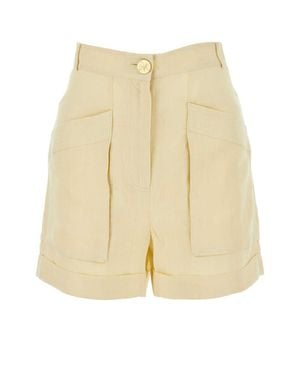 LeKasha Ivory Linen Ashraf Shorts - Natural