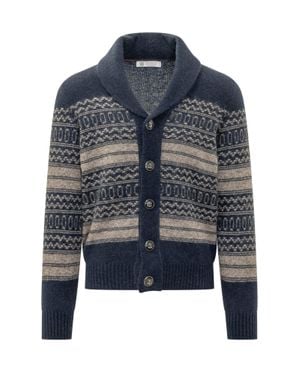 Brunello Cucinelli Brushed Cashmere Cardigan - Blue