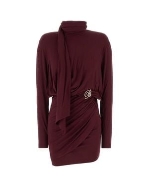 Blumarine Burgundy Jersey Dress - Purple