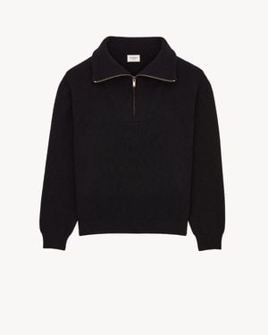 Saint Laurent Truck-Driver Collar Sweater For - Black