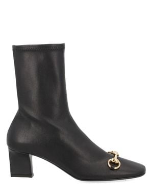 Gucci Signora Ankle Boots With Horsebit - Black