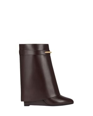 Givenchy Shark Leather Wedge Boot - Brown