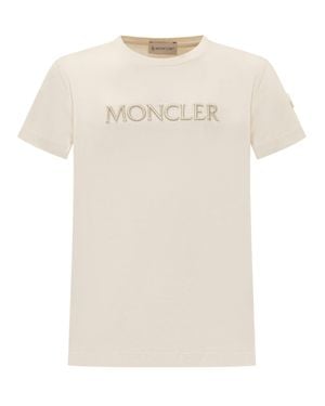 Moncler Classic Cotton T-Shirt - Natural