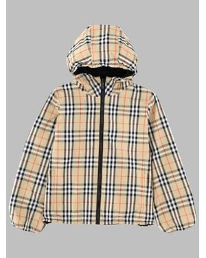 Burberry Mini Check Sports Jacket For Girls - Metallic
