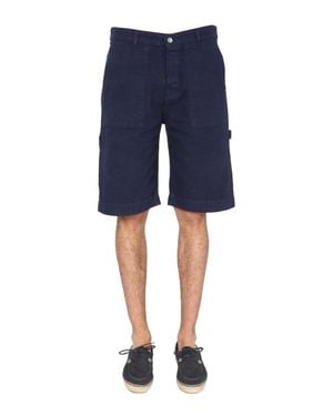 YMC Cotton Canvas Bermuda - Blue
