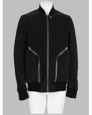 Rick Owens Leather Jacket With Sculpted Silhouette - Black
