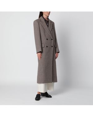 Source Unknown Reyna Double-Breasted Herringbone Coat - Gray