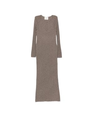 Lisa Yang Cashmere Knit Crewneck Sweater With Long Sleeves - Gray
