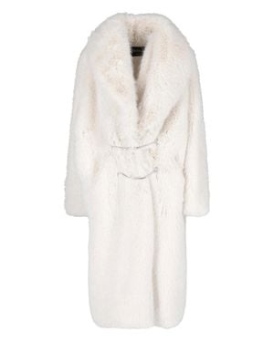 Dondup Mid-Length Eco-Fur Coat With Hardware - White