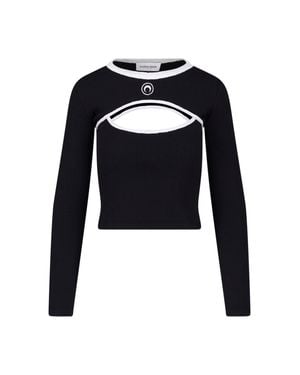 Marine Serre Mini Graphic Jersey T-Shirt - Black