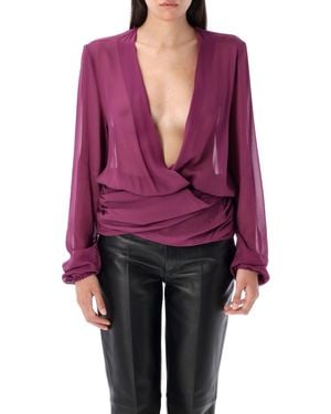 The Attico Georgette Blouse - Red