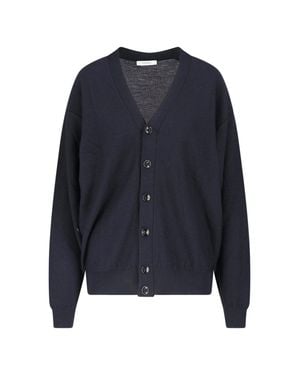 Lemaire V-Neck Button-Front Cardigan Sweater - Blue