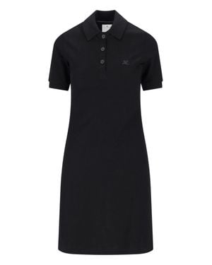 Courreges Sleek 100% Cotton Dress - Black