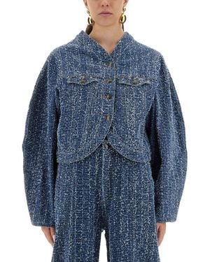 ROTATE BIRGER CHRISTENSEN Round Sleeve Jacket - Blue