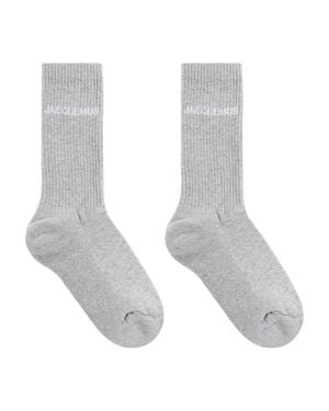 Jacquemus Jacquard Logo-Embroidered Ribbed Mini Socks For - White