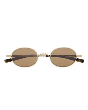Saint Laurent Round Titanium Sunglasses With Nylon Lenses, 47Mm Lens Width And 22Mm Bridge - Natural