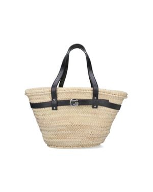 Coperni Lightweight Palm And Leather Crossbody Bag - Natural
