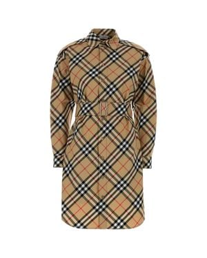 Burberry Embroidered Cotton Shirt Dress - Multicolor