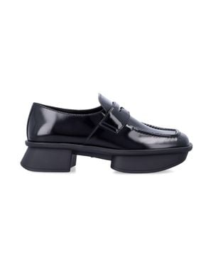 Prada Brushed Leather Loafers - Blue