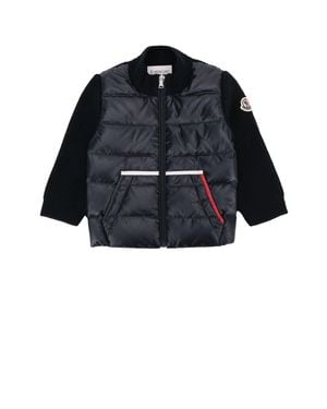 Moncler Mini Knit Cardigan For Kids - Black