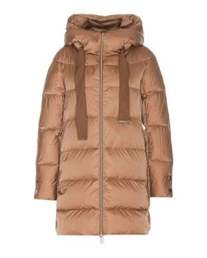Herno Chic 7/8 Length Jacket With Fixed Hood - Brown