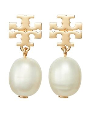 Tory Burch Moondance Pearl Drop Earrings - White