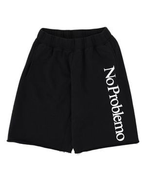 No Problemo Shorts Con Logo - Black