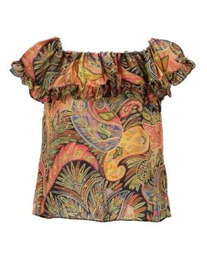 Etro Top With Print - Brown