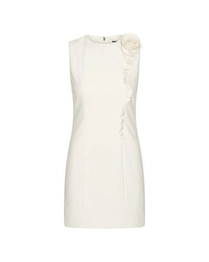ROTATE BIRGER CHRISTENSEN Floral Appliqué Mini Dress With Back Zip Closure - White