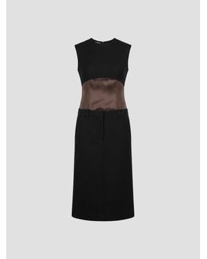 Marni Inspired Virgin Wool Dress - Black