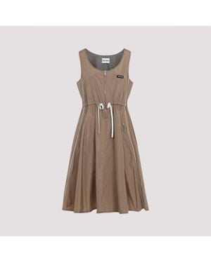 Miu Miu Mini Silk Dress - Brown
