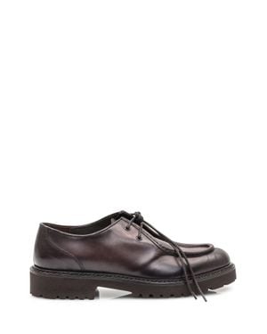 Doucal's Luxe Leather Lace-Up Shoes - Brown