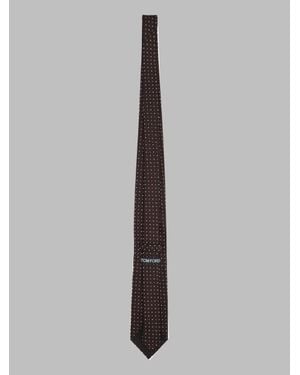 Tom Ford Tie Silk Jacquard Ties & Bow - Brown