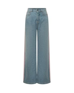 Fiorucci Stripe Baggy Jeans - Blue